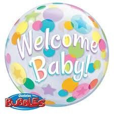 Wlcome Baby!  Bubbles-Heliumluftballon