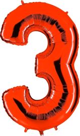 3 Rot - Folienzahl 66 cm 