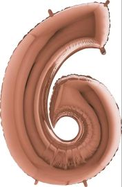 6 Rose Gold- Folienzahl 66 cm 